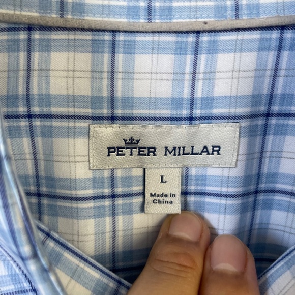 Peter Millar Crown Warren Tartan Shirt Button Plaid Long Sleeve Career‎ Pocket - Picture 6 of 8